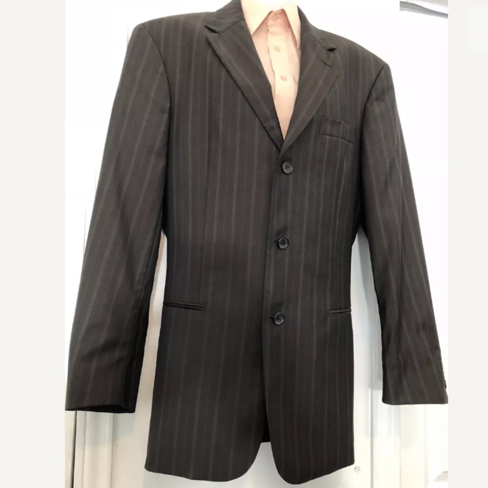 Hugo Boss Men's 3 Button Blazer BROWN Pinstripe